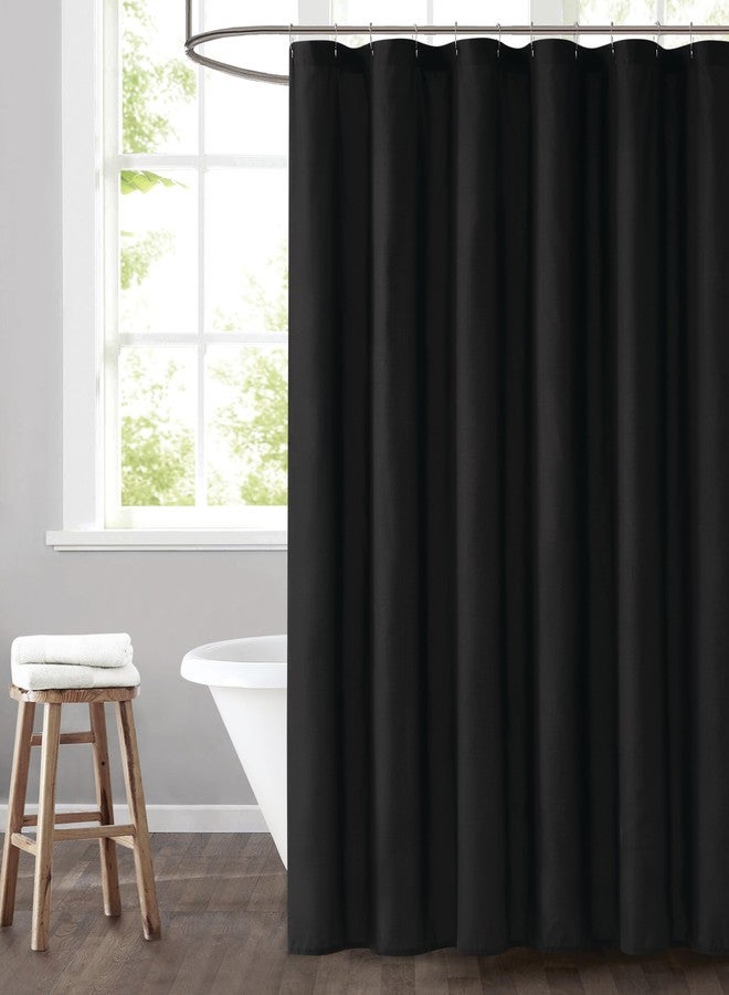 TRULY SOFT Everyday Black Shower Curtain, Solid Color Themed, Oeko-TEX Certified - Image 1